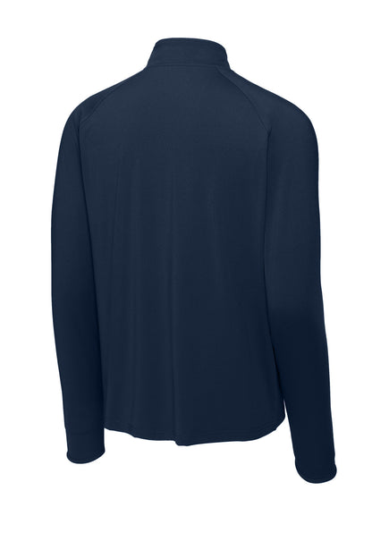 Sport-Tek Sport-Wick Stretch 1/4-Zip Pullover - True Navy - flat back