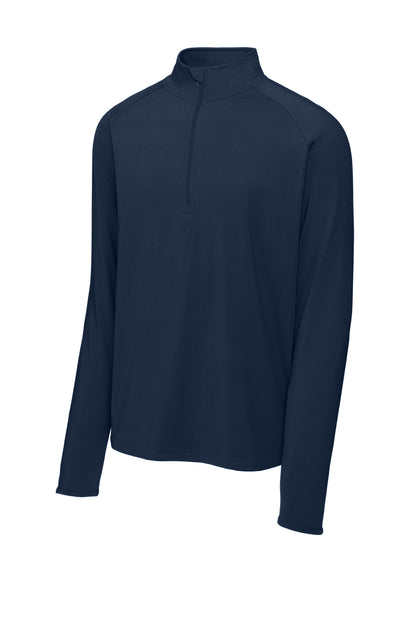 Sport-Tek Sport-Wick Stretch 1/4-Zip Pullover - True Navy - flat front
