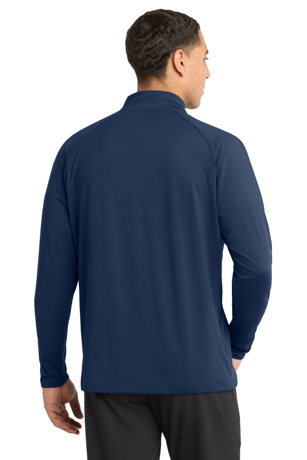 Sport-Tek Sport-Wick Stretch 1/4-Zip Pullover - True Navy - back