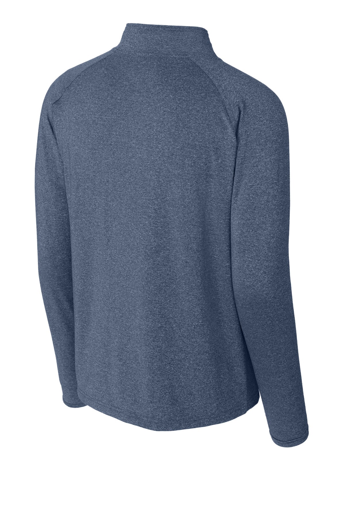 Sport-Tek Sport-Wick Stretch 1/4-Zip Pullover - True Navy Heather - flat back