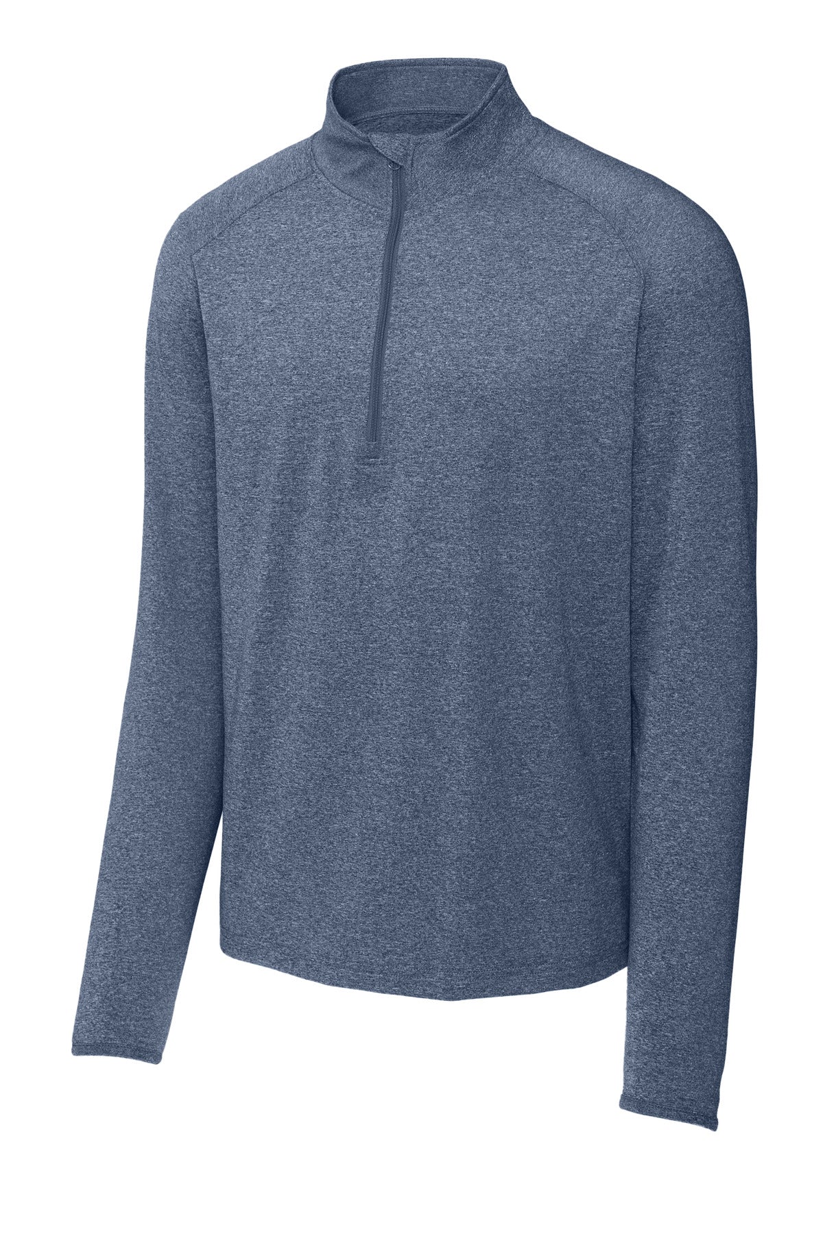 Sport-Tek Sport-Wick Stretch 1/4-Zip Pullover - True Navy Heather - flat front