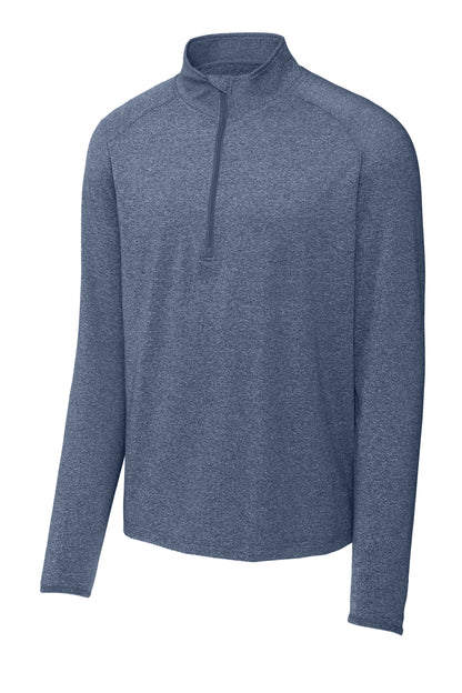 Sport-Tek Sport-Wick Stretch 1/4-Zip Pullover - True Navy Heather - flat front