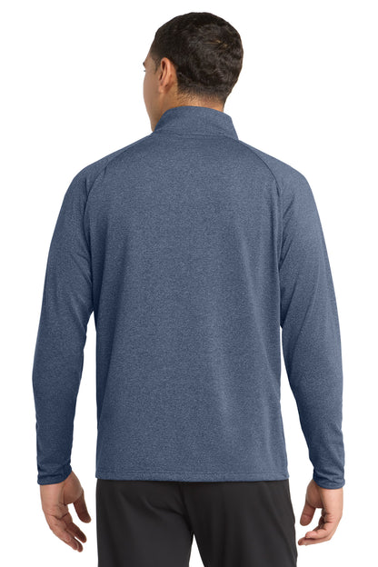 Sport-Tek Sport-Wick Stretch 1/4-Zip Pullover - True Navy Heather - back