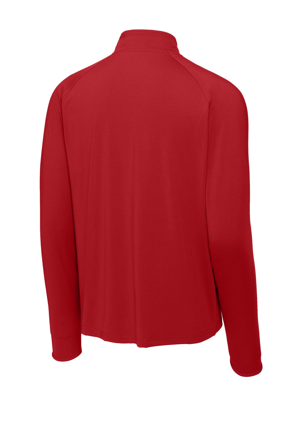 Sport-Tek Sport-Wick Stretch 1/4-Zip Pullover - True Red - flat back