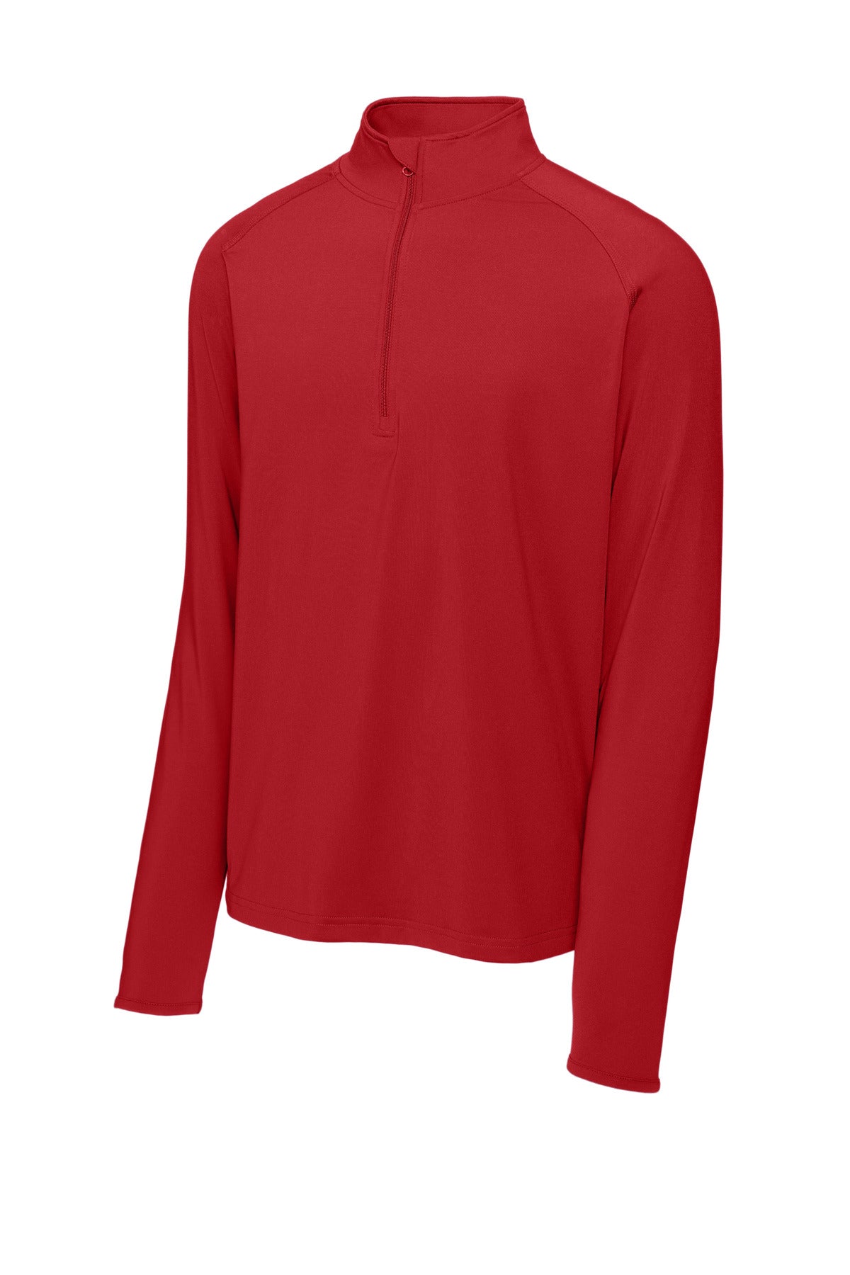Sport-Tek Sport-Wick Stretch 1/4-Zip Pullover - True Red - flat front