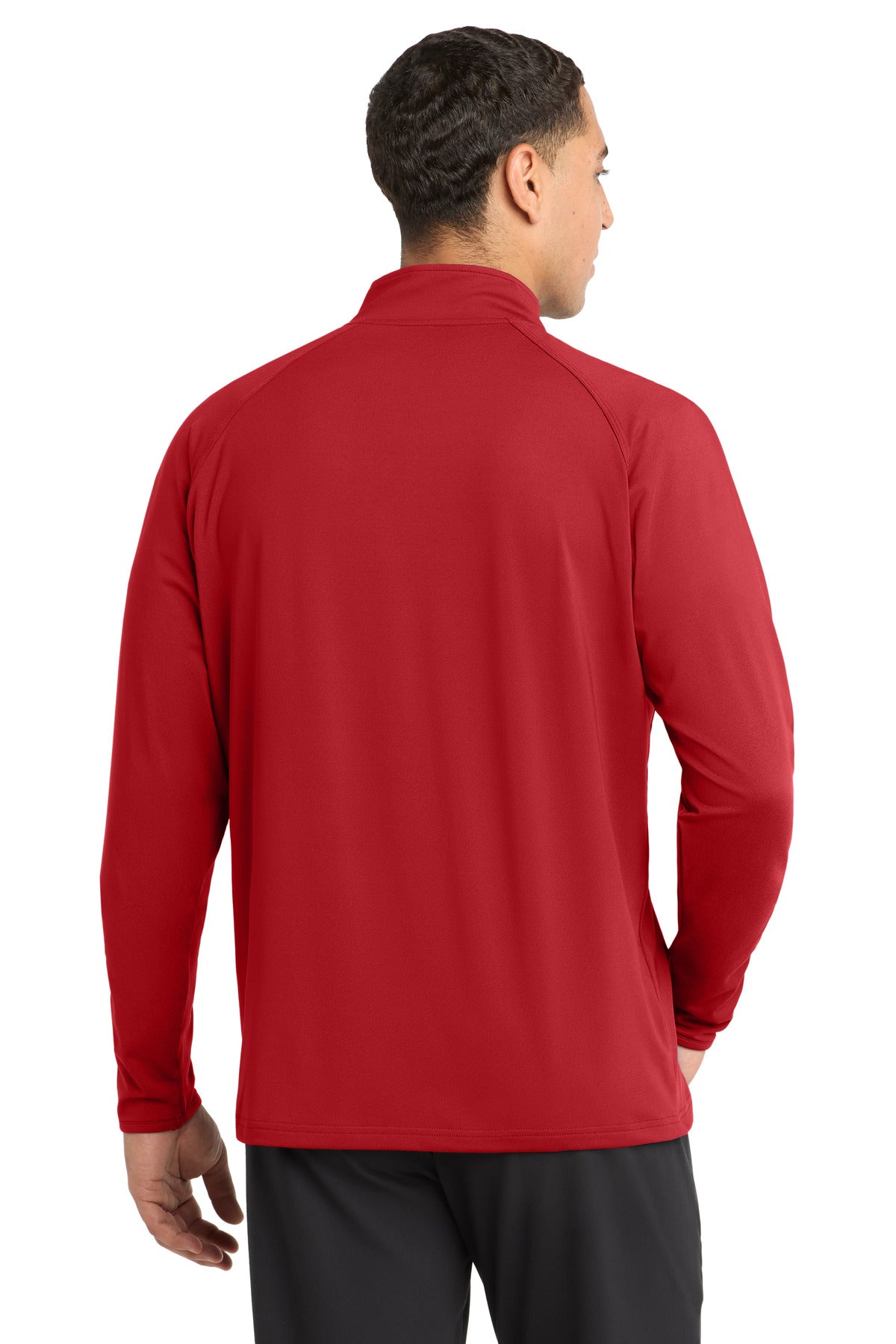 Sport-Tek Sport-Wick Stretch 1/4-Zip Pullover - True Red - back