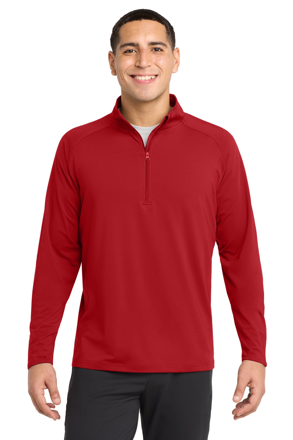 Sport-Tek Sport-Wick Stretch 1/4-Zip Pullover - True Red - front