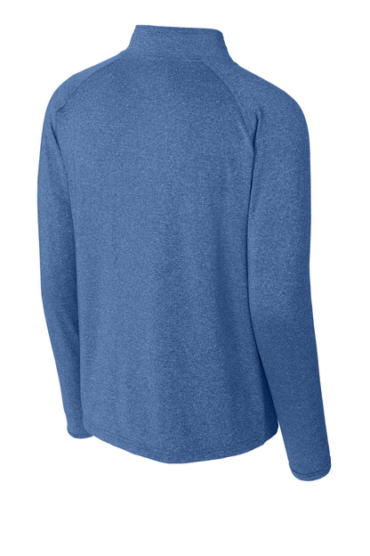 Sport-Tek Sport-Wick Stretch 1/4-Zip Pullover - True Royal Heather - flat back
