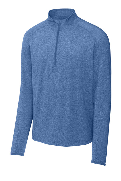 Sport-Tek Sport-Wick Stretch 1/4-Zip Pullover - True Royal Heather - flat front