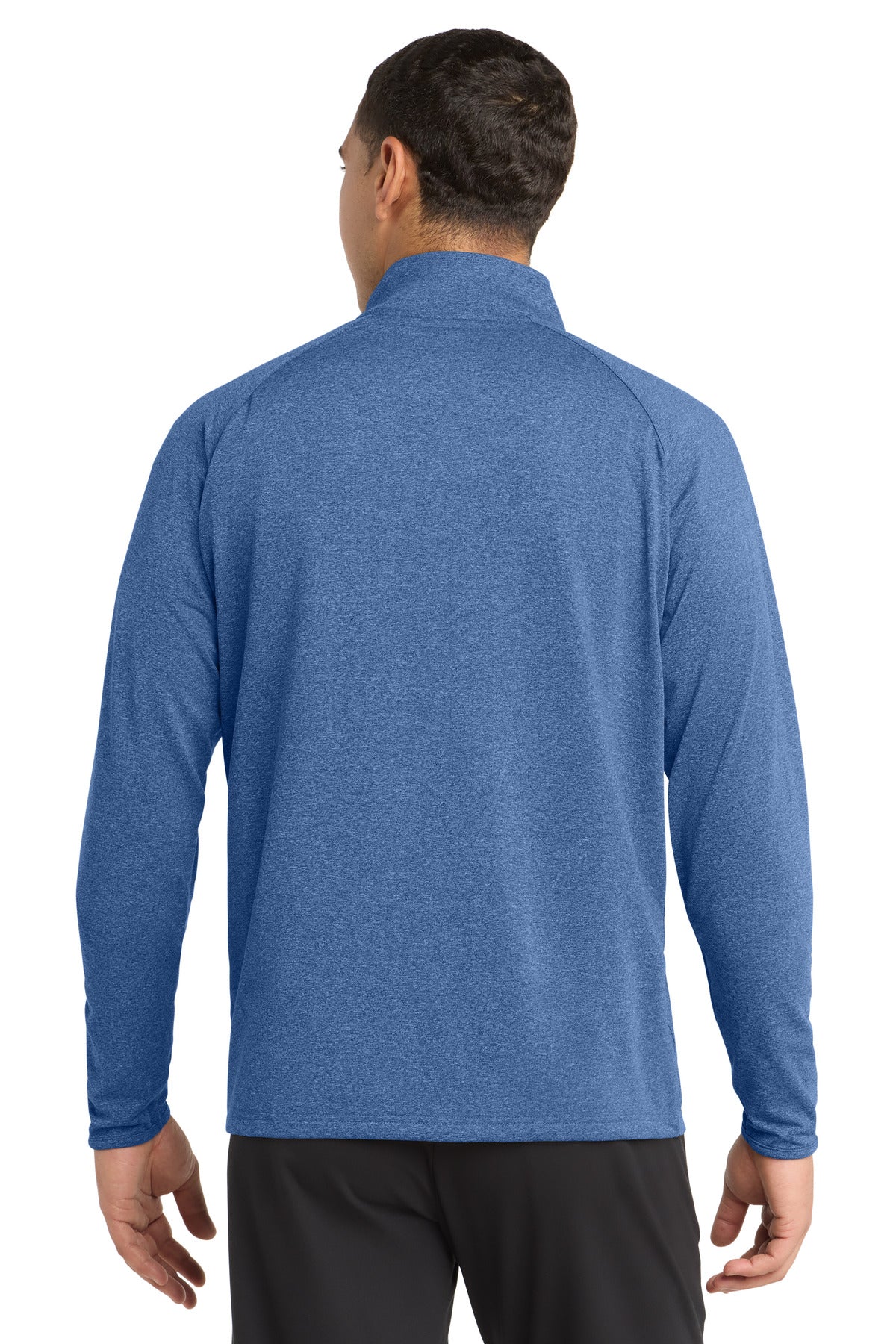 Sport-Tek Sport-Wick Stretch 1/4-Zip Pullover - True Royal Heather - back