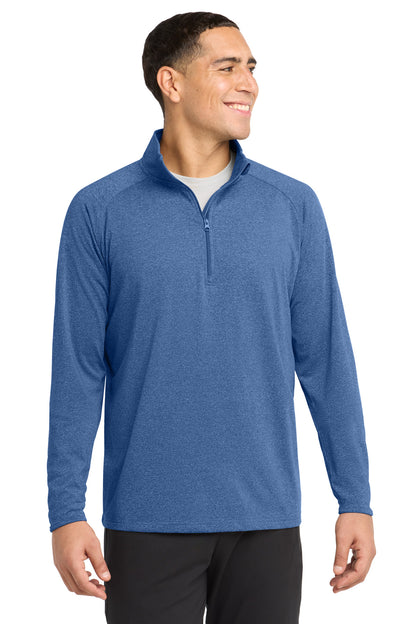 Sport-Tek Sport-Wick Stretch 1/4-Zip Pullover - True Royal Heather - front