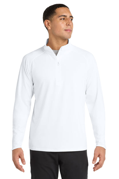 Sport-Tek Sport-Wick Stretch 1/4-Zip Pullover - White - front