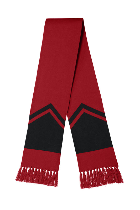 Sport-Tek Gameday Scarf - Deep Red/ Black - front