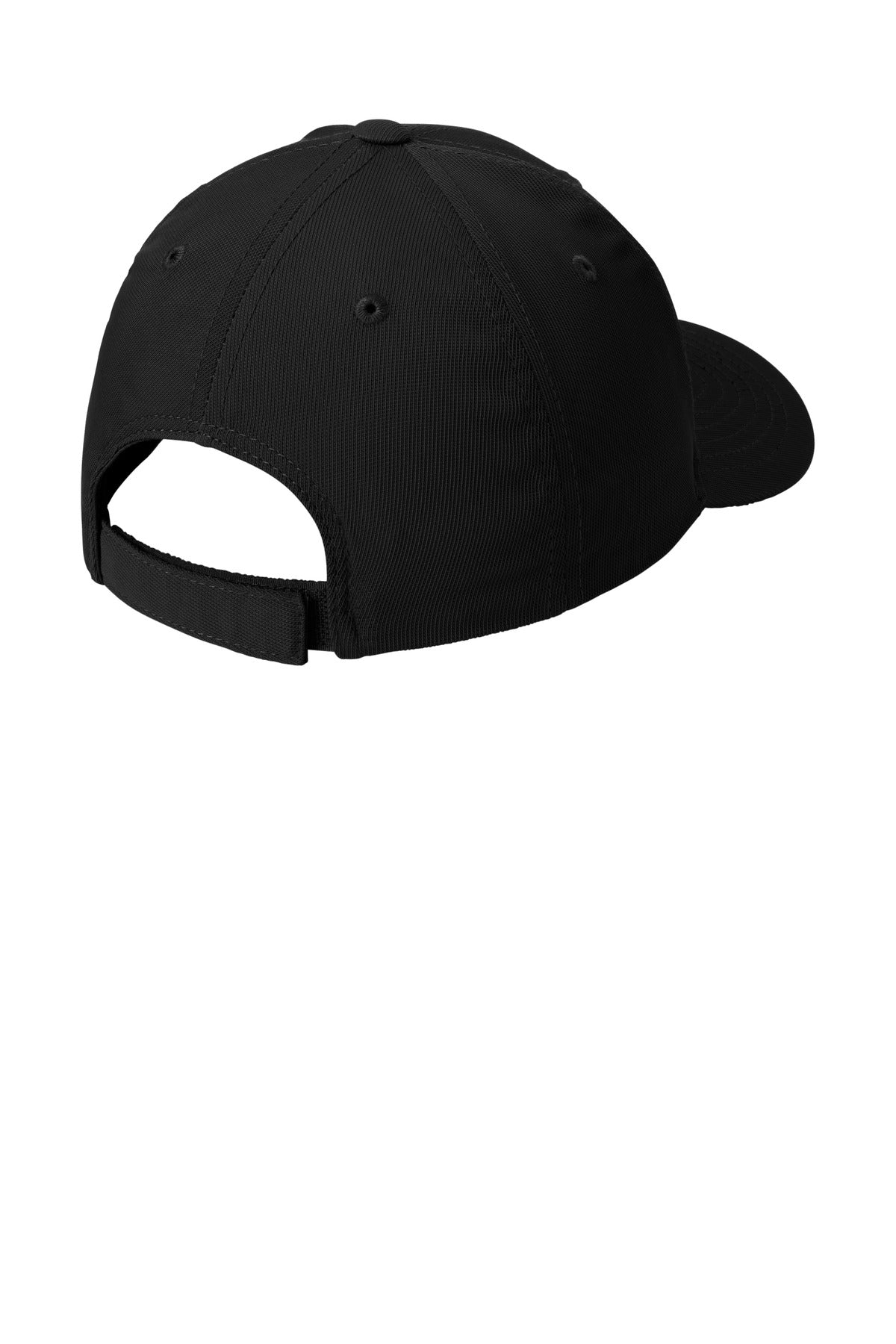Sport-Tek Dry Zone Nylon Cap - Black - flat back