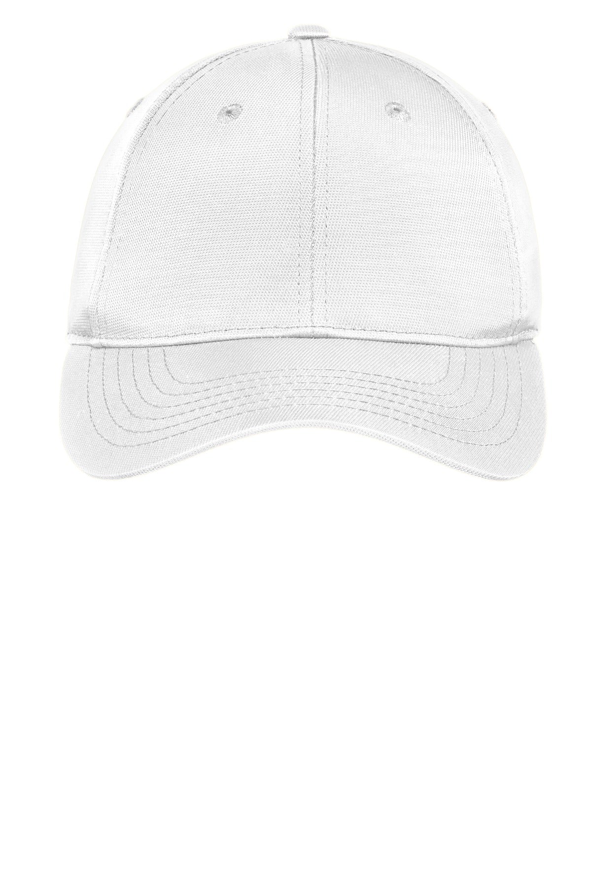 Sport-Tek Dry Zone Nylon Cap - White - flat front