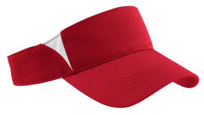 Sport-Tek Dry Zone Colorblock Visor - True Red/ White - front