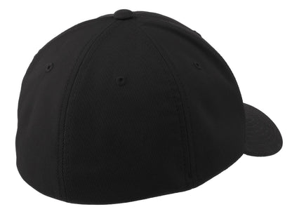 Sport-Tek Flexfit Performance Solid Cap - Black - flat back