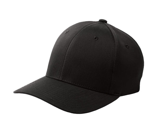 Sport-Tek Flexfit Performance Solid Cap - Black - flat front
