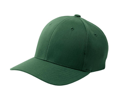 Sport-Tek Flexfit Performance Solid Cap - Forest Green - flat front