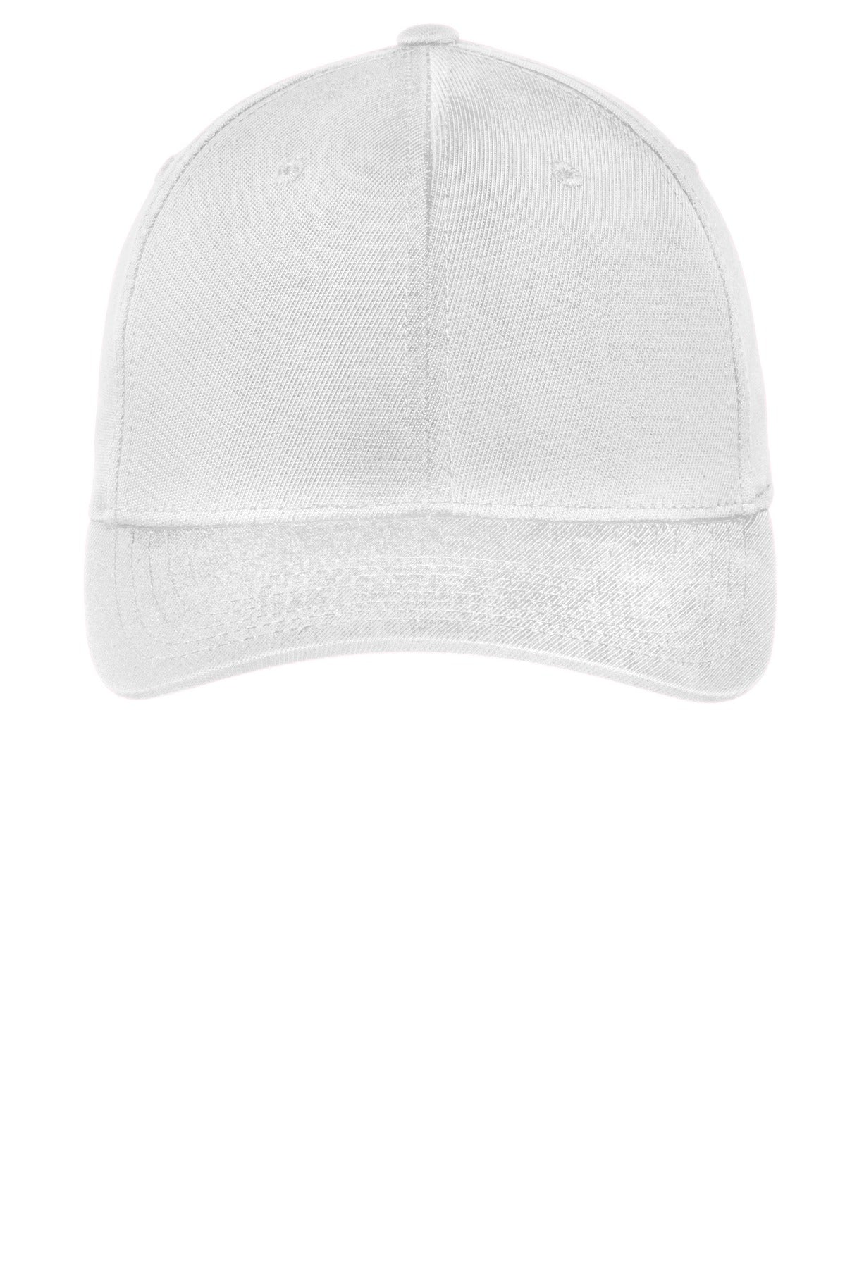 Sport-Tek Flexfit Performance Solid Cap - White - flat front