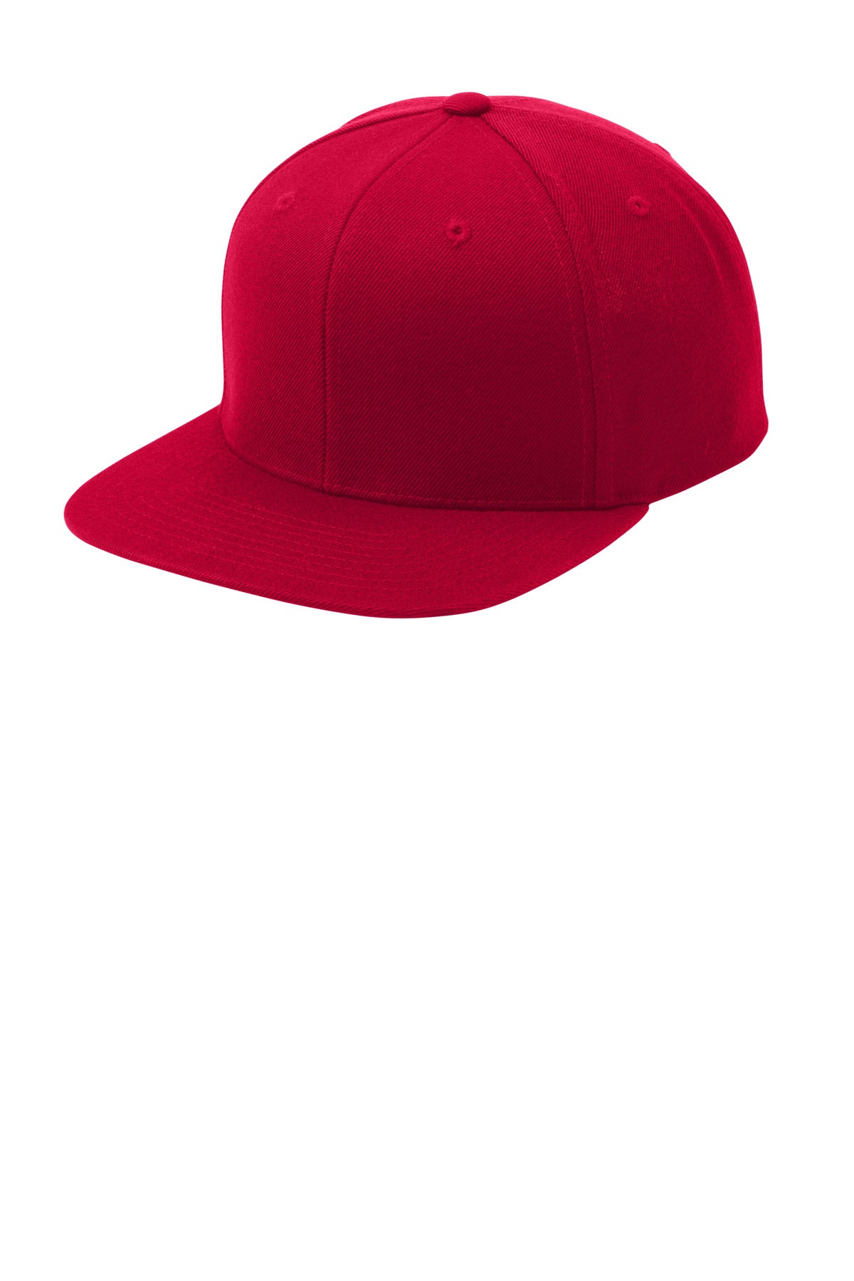Sport-Tek YP Classics Flat Bill Snapback Cap - Deep Red - front
