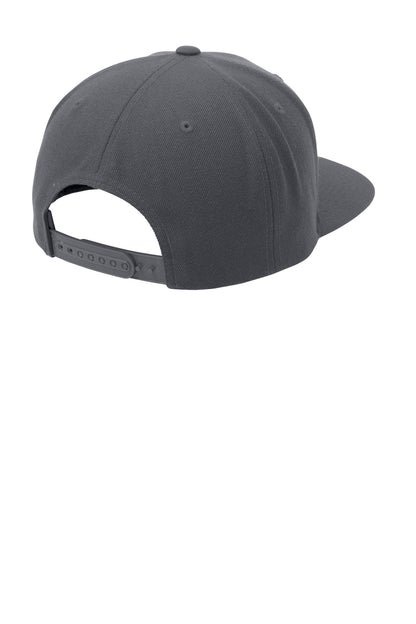 Sport-Tek YP Classics Flat Bill Snapback Cap - Graphite - flat back