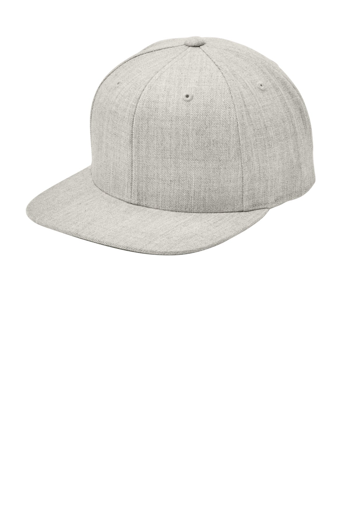 Sport-Tek YP Classics Flat Bill Snapback Cap - Heather Grey - front