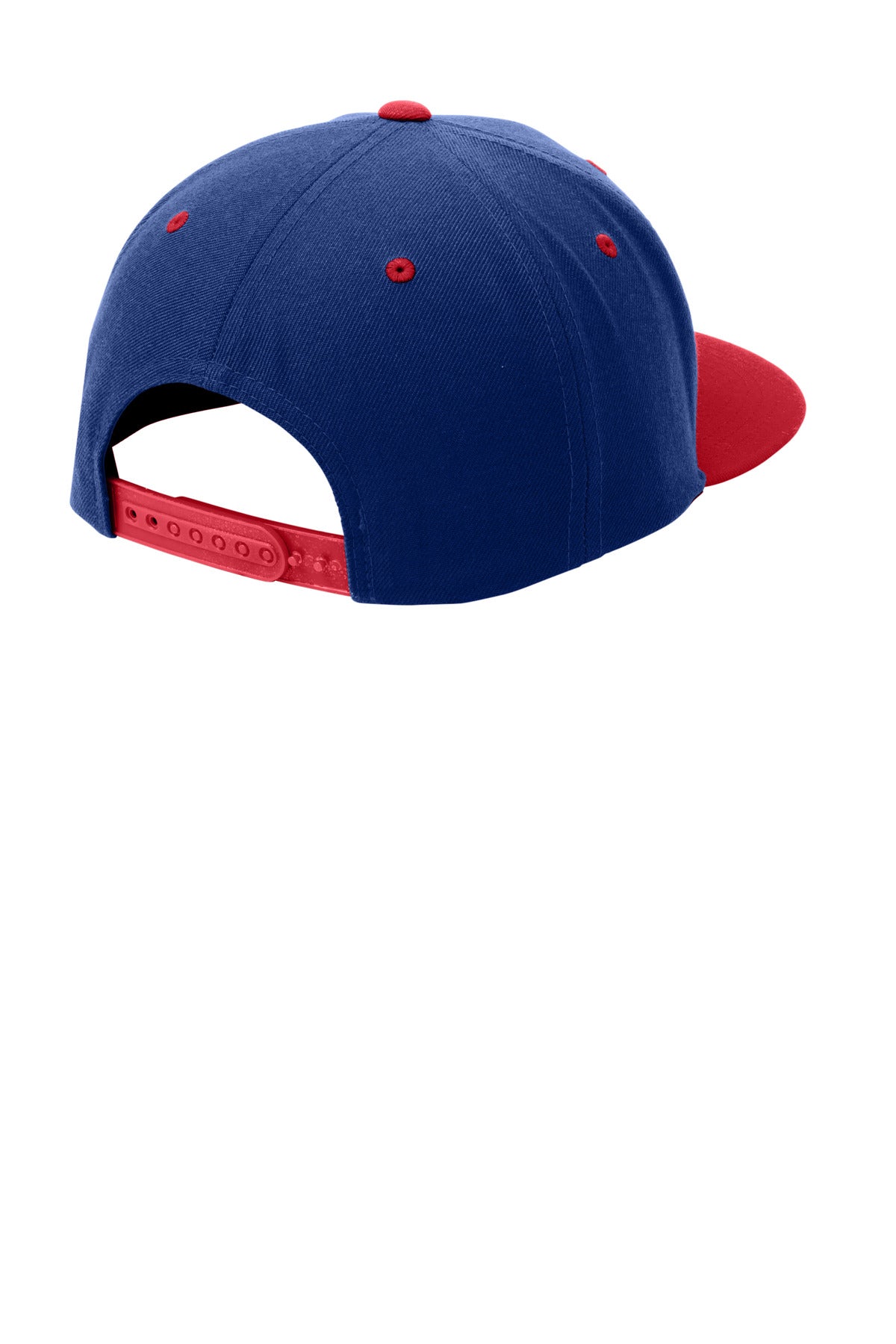 Sport-Tek YP Classics Flat Bill Snapback Cap - True Royal/ True Red - flat back