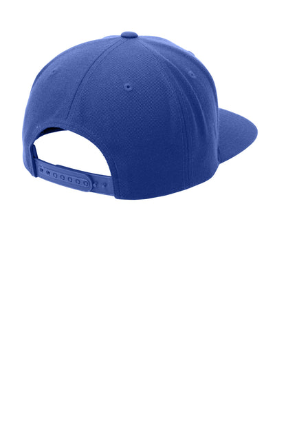 Sport-Tek YP Classics Flat Bill Snapback Cap - True Royal - flat back