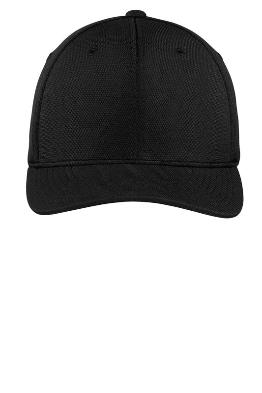 Sport-Tek Flexfit Cool & Dry Poly Block Mesh Cap - Black - flat front