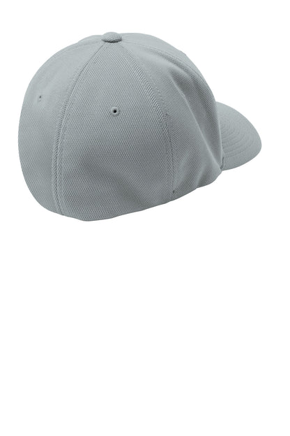 Sport-Tek Flexfit Cool & Dry Poly Block Mesh Cap - Grey Heather - flat back