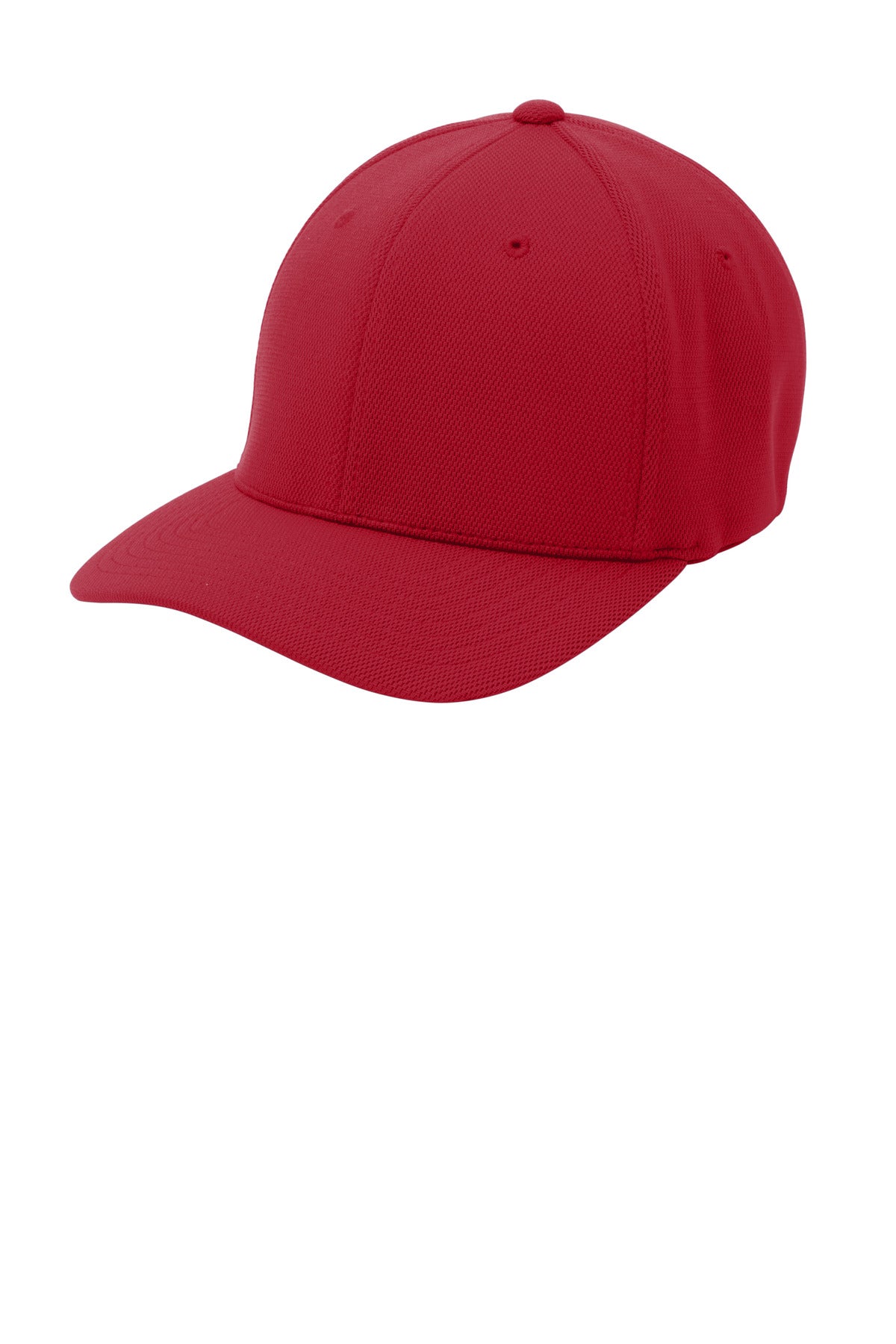 Sport-Tek Flexfit Cool & Dry Poly Block Mesh Cap - True Red - front