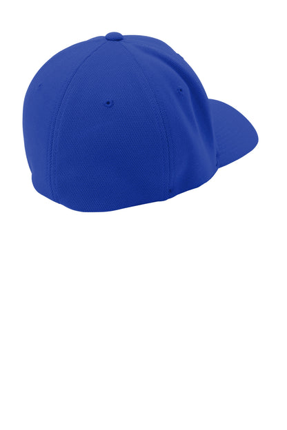 Sport-Tek Flexfit Cool & Dry Poly Block Mesh Cap - True Royal - flat back