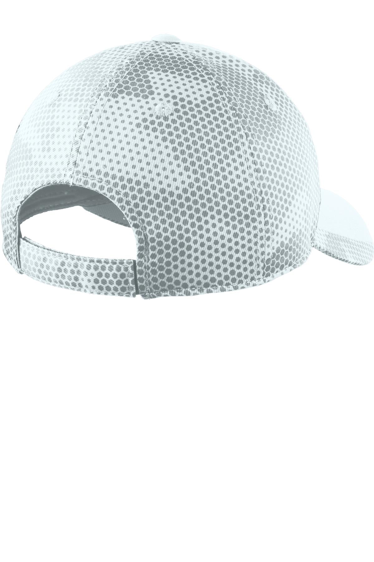 Sport-Tek CamoHex Cap - White - flat back