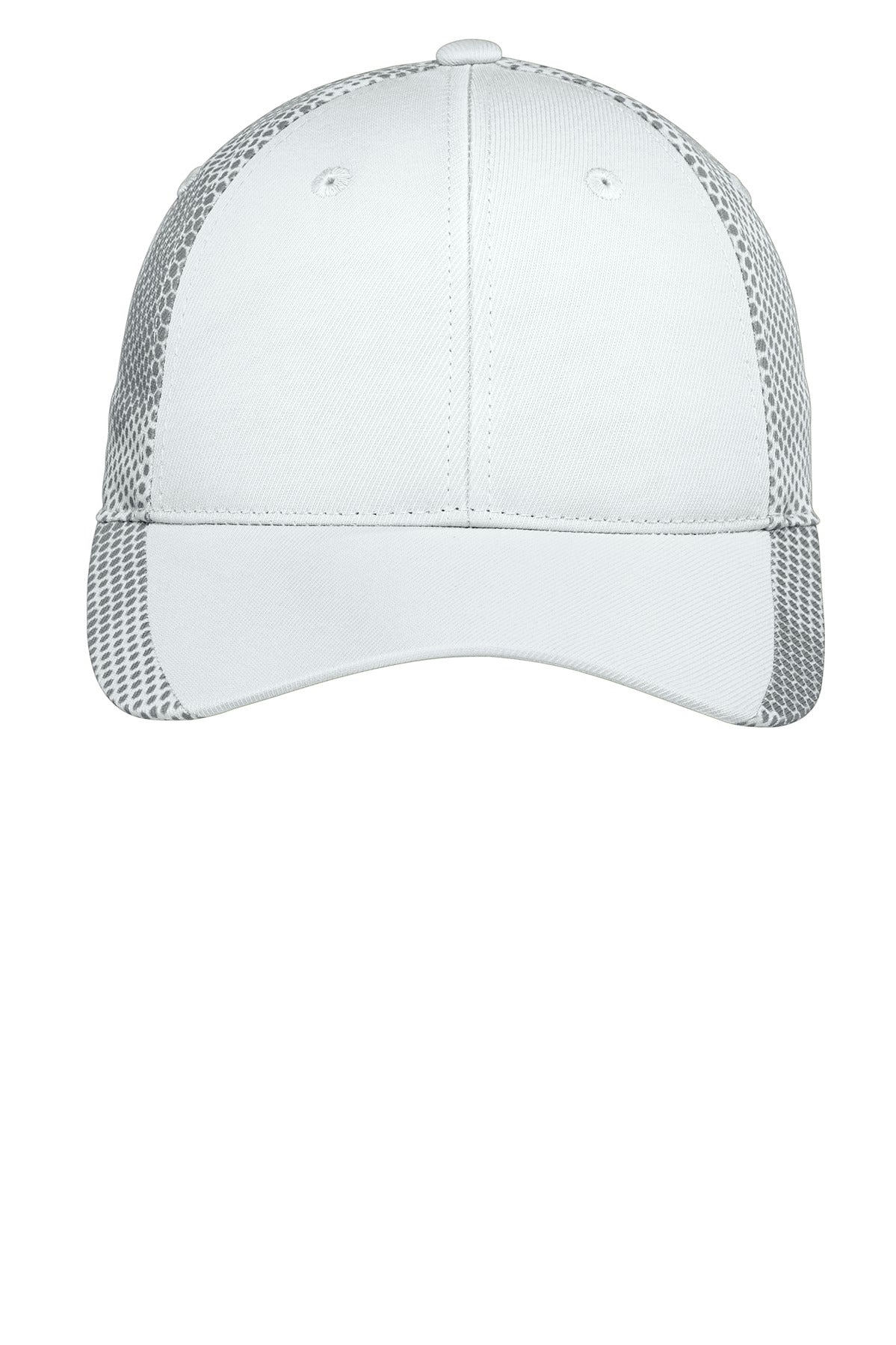Sport-Tek CamoHex Cap - White - flat front