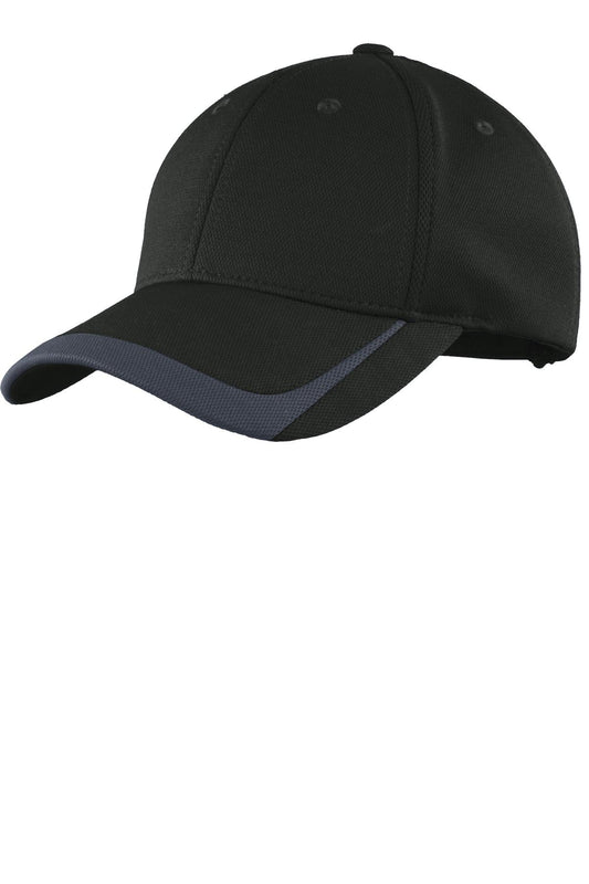 Sport-Tek Pique Colorblock Cap - Black/ Graphite - front
