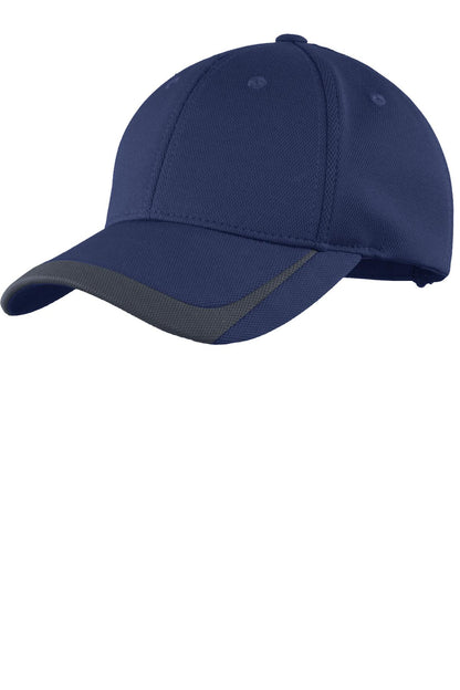 Sport-Tek Pique Colorblock Cap - True Navy/ Graphite - front