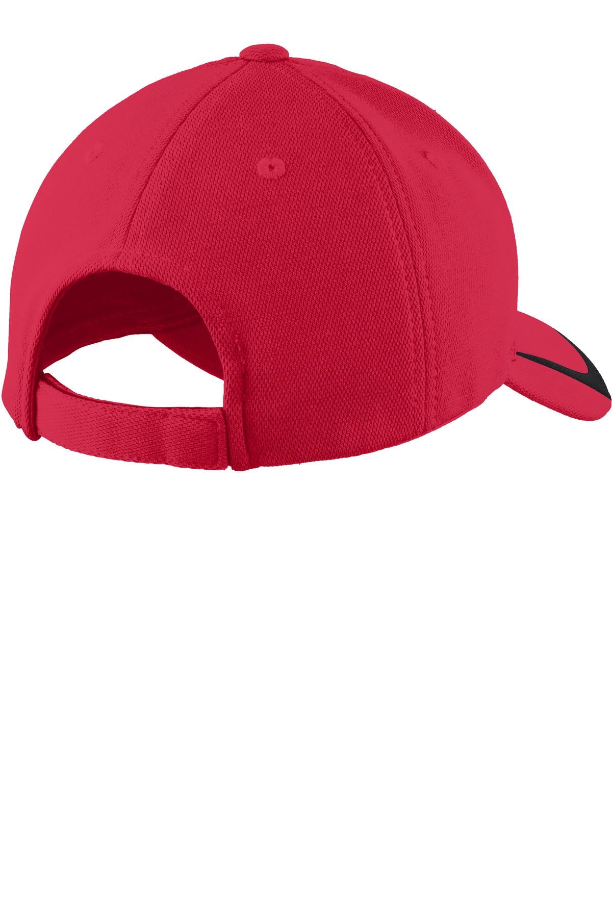 Sport-Tek Pique Colorblock Cap - True Red/ Black - flat back