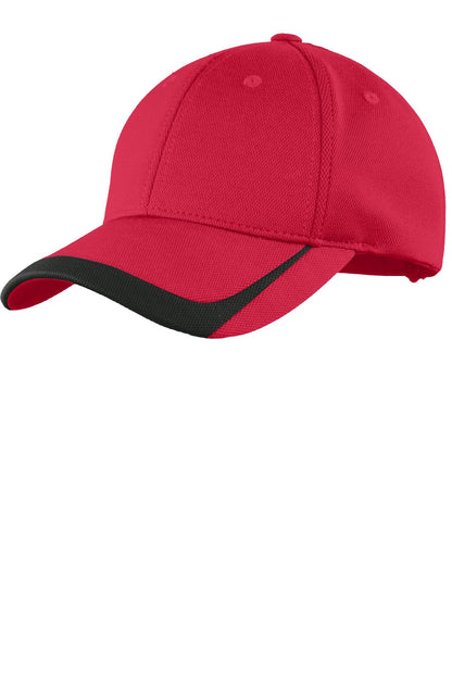 Sport-Tek Pique Colorblock Cap - True Red/ Black - front