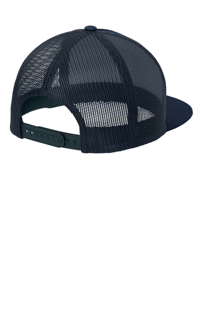 Sport-Tek YP Classics 5-Panel Classic Trucker Mesh Back Cap - True Navy/ True Navy - flat back