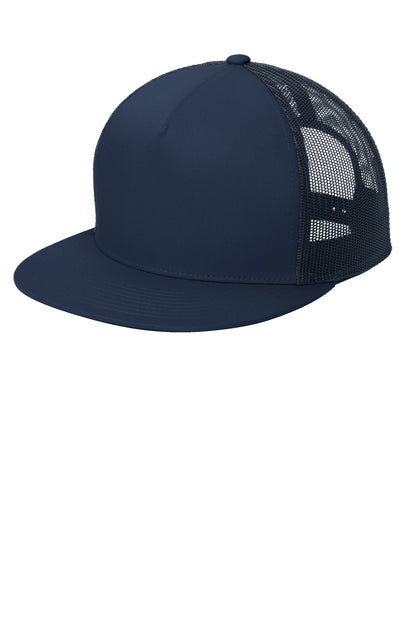 Sport-Tek YP Classics 5-Panel Classic Trucker Mesh Back Cap - True Navy/ True Navy - front