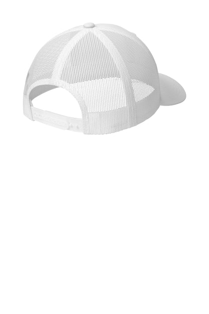 Sport-Tek YP Classics Retro Trucker Cap - White - flat back