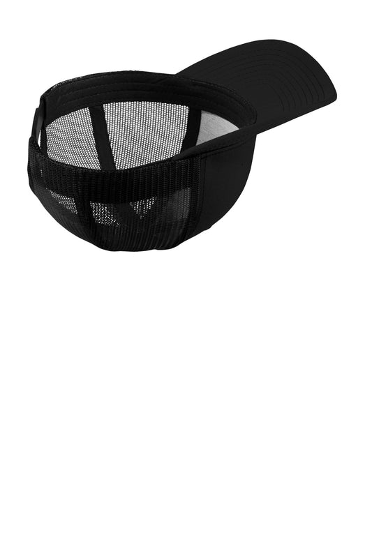 Sport-Tek YP Classics Retro Trucker Cap - Black/ Black - flat front