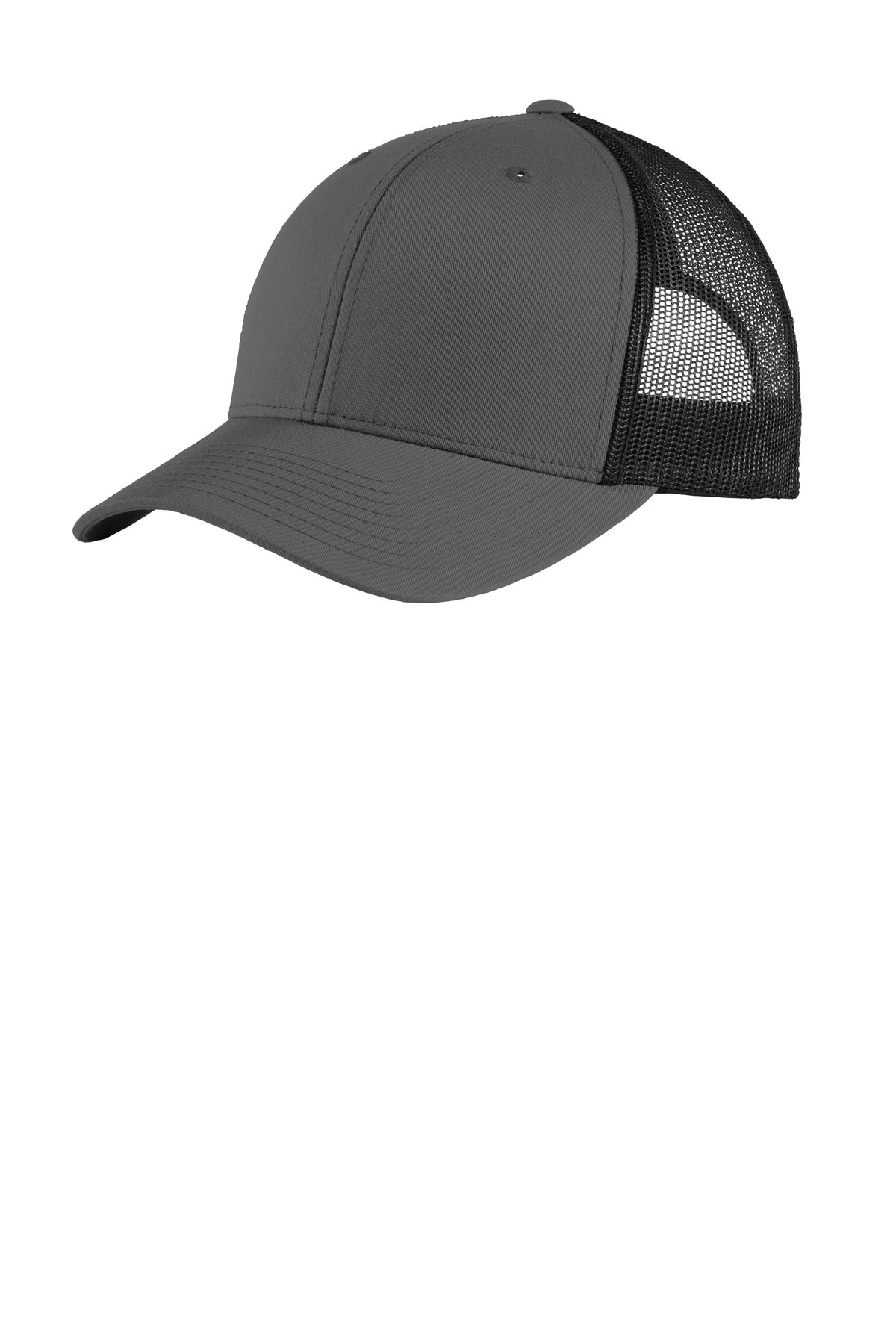 Sport-Tek YP Classics Retro Trucker Cap - Graphite/ Black - front