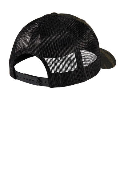 Sport-Tek YP Classics Retro Trucker Cap - Multicam Black - flat back