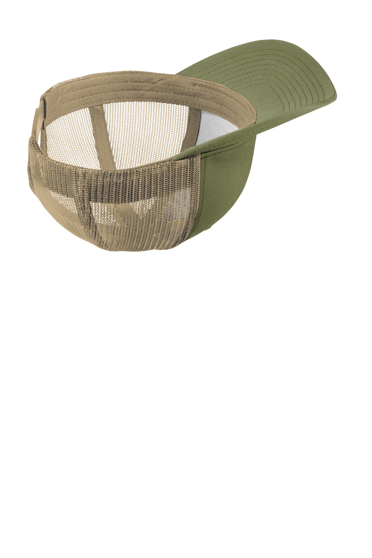 Sport-Tek YP Classics Retro Trucker Cap - Olive/ Khaki - flat front