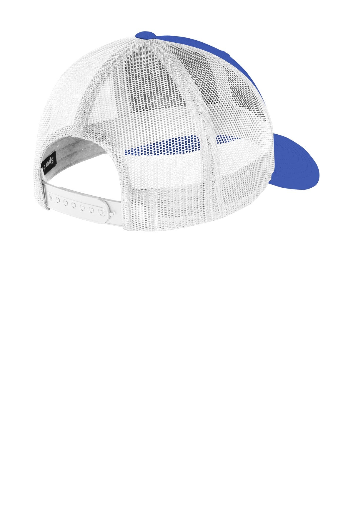 Sport-Tek YP Classics Retro Trucker Cap - True Royal/ White - flat back