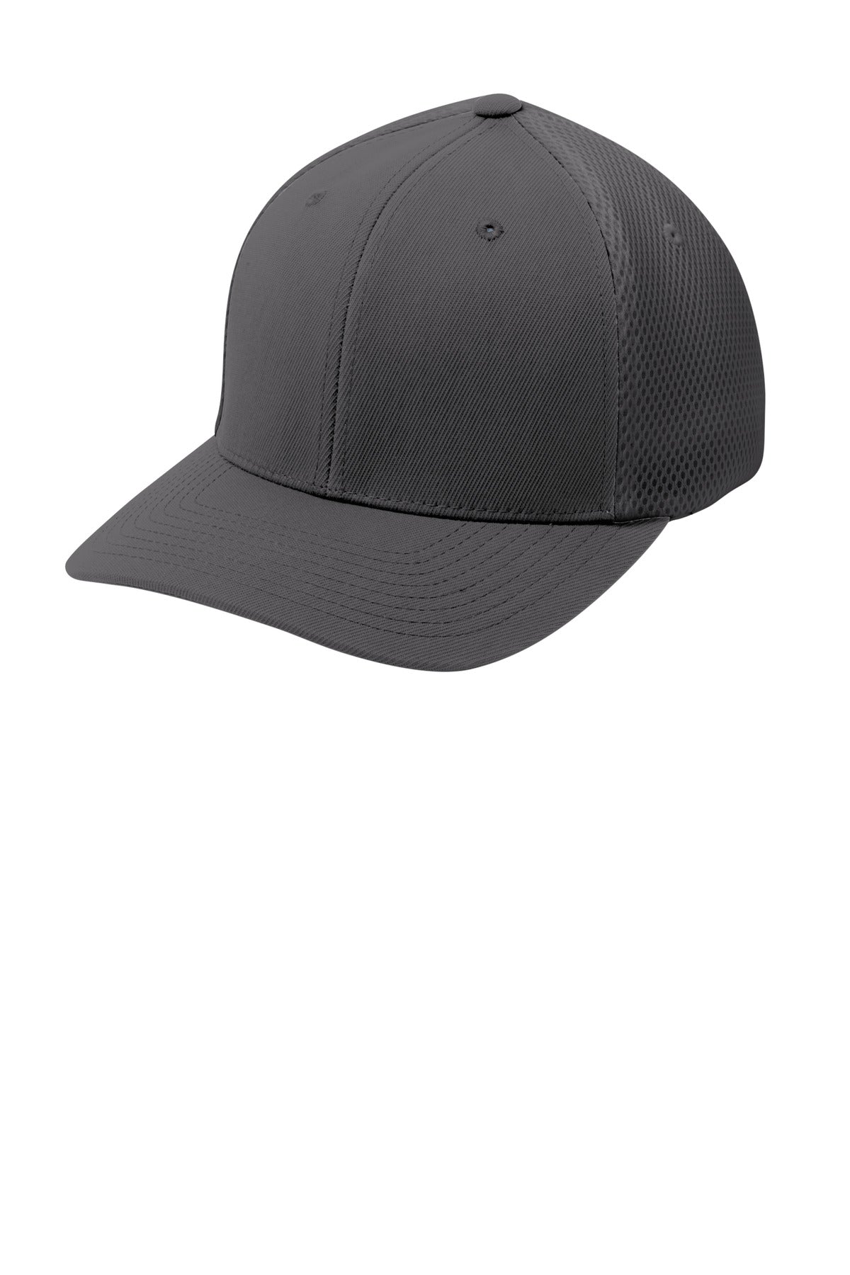 Sport-Tek Flexfit Air Mesh Back Cap - Graphite/ Graphite - front