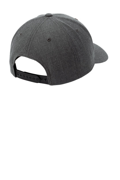 Sport-Tek YP Classics Curve Bill Snapback Cap - Dark Heather Grey - flat back