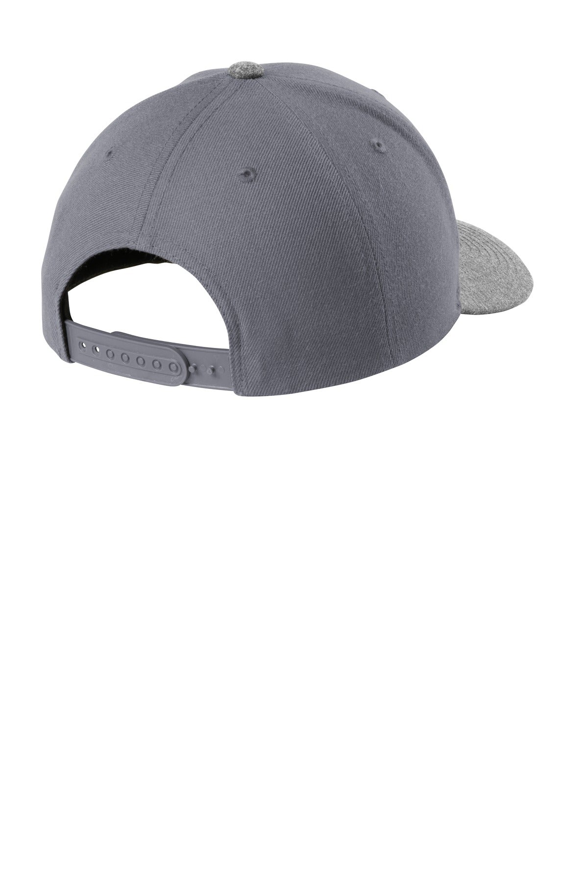 Sport-Tek YP Classics Curve Bill Snapback Cap - Graphite/ Grey Heather - flat back